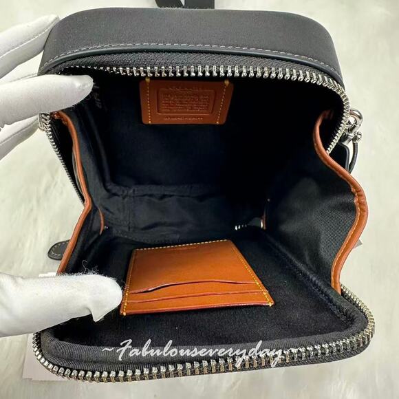 Coach Men's Stanton Crossbody Bag In Signature Denim/Black CAJ44 NWT - Picture 6 of 8